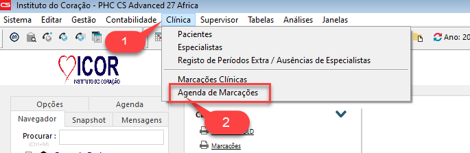Nova Agenda de marcação