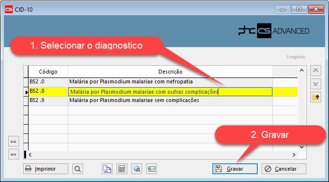 Selecionar Diagnóstico